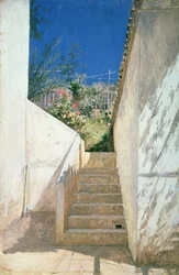 Marches dans un jardin, Algérie, 1883